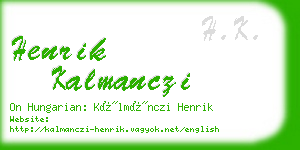 henrik kalmanczi business card